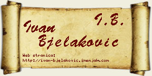 Ivan Bjelaković vizit kartica